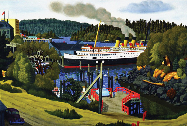 Steamer at the Old Wharf, Nanaimo. 1958 by E.J. Hughes