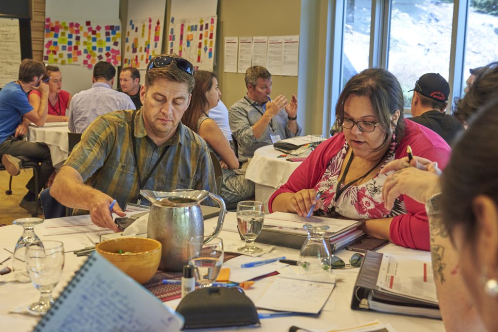 Tanna Pirie-Wilson, right, participates in a session on Day 2 of the 20/20 Catalysts program