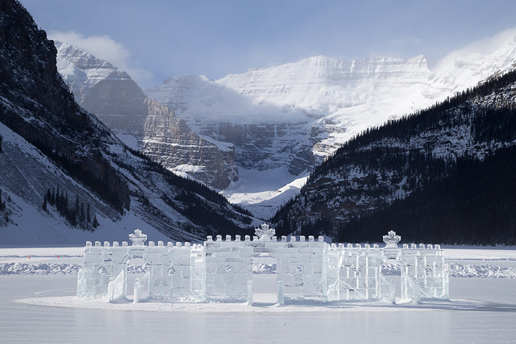 Ice sculpture at Chateau Lake Louise