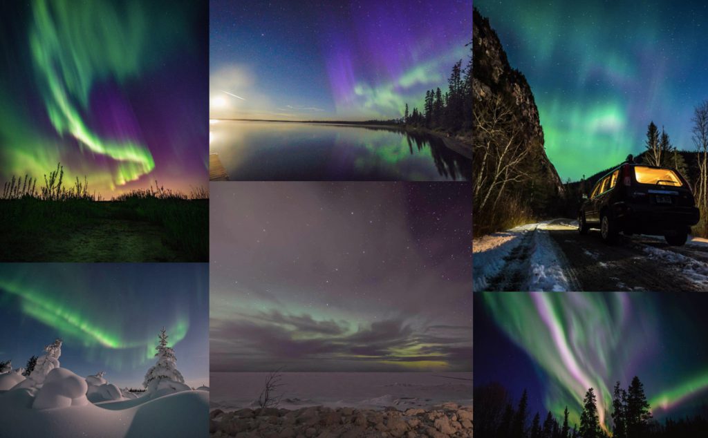 auroras northern lights collage