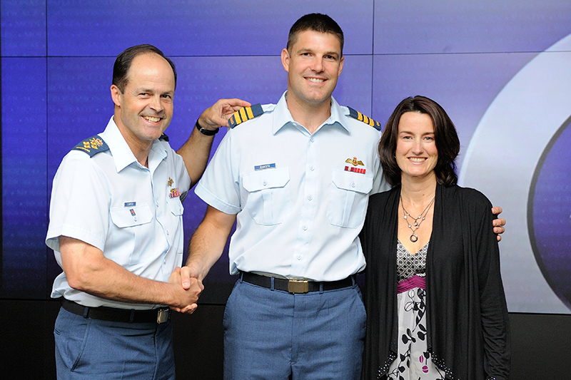 Catherine Hansen (right), spouse of new astronaut Jeremy Hansen