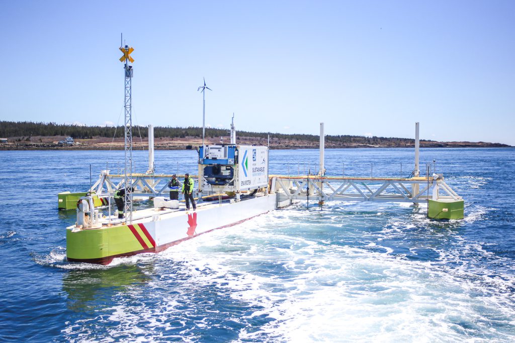 PLAT-I tidal energy platform in Grand Passage, May 2019