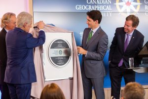 Wade Davis, Alex Trebek, Justin Trudeau, John Geiger 50 Sussex official opening