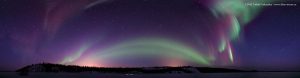 An aurora dances in the night sky