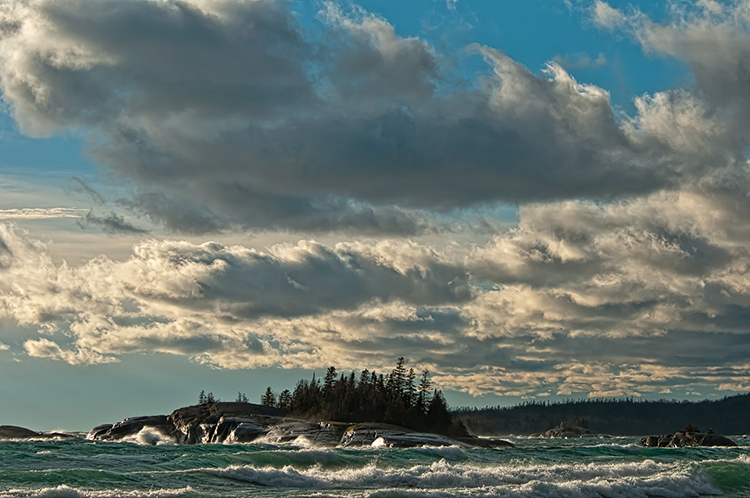 Whitecaps come rolling in on a blustery yet beautiful day near Wawa, Ont.