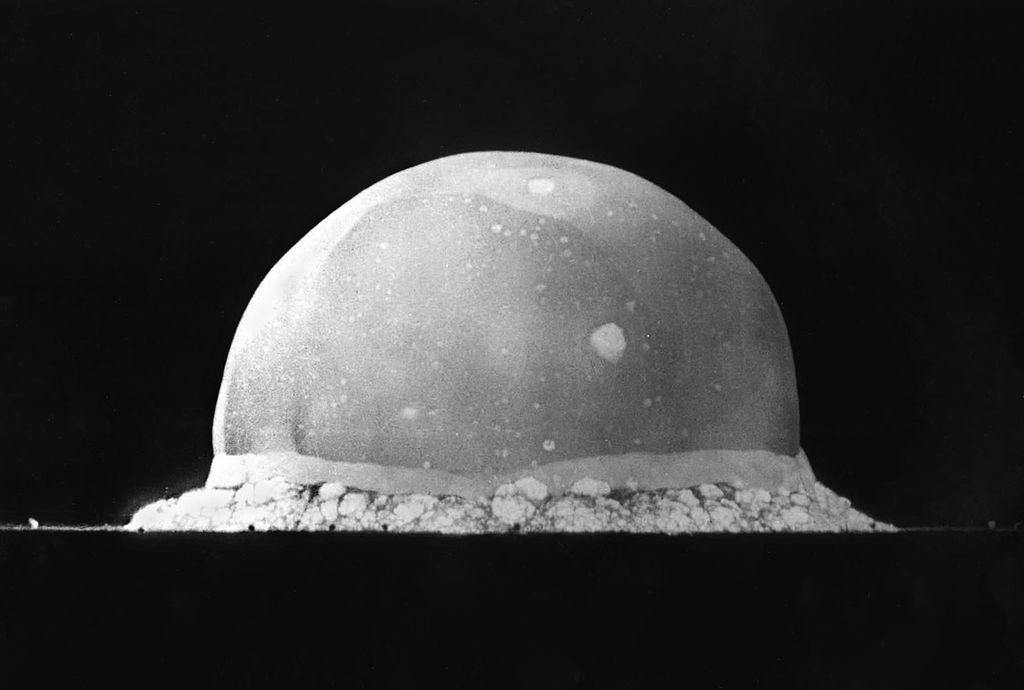 The Trinity Test nuclear bomb fireball