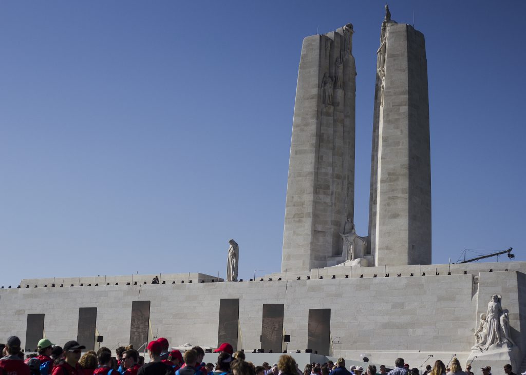 The Canadian National Vimy Memorial on the 100th anniversary of the Battle of Vimy Ridge